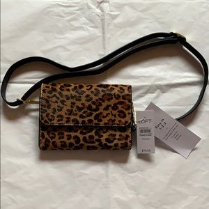 LOFT Leopard Calf Hair Belt Bag/Wristlet/Crossbody